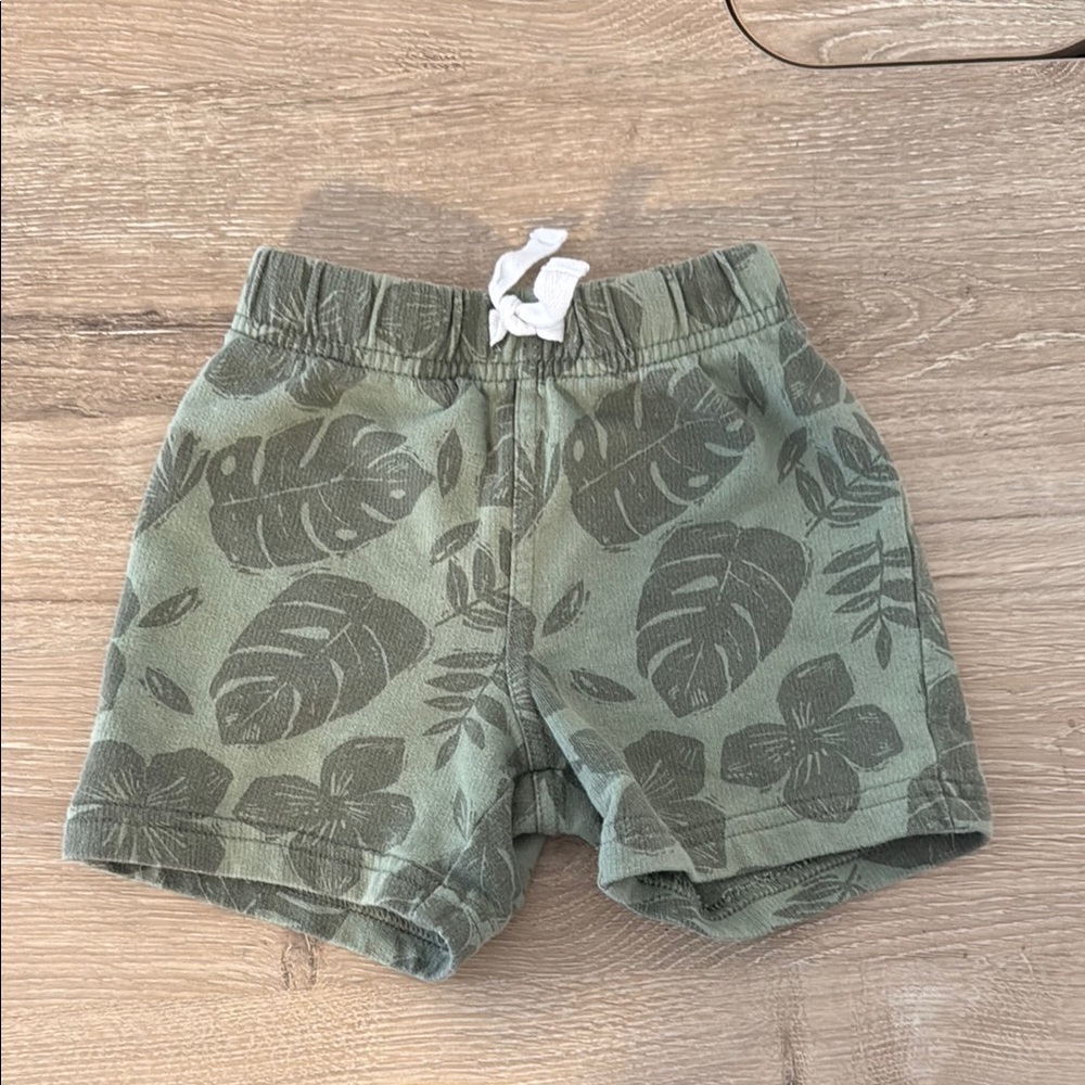 Carter's Olive Leaf Print Kids Shorts